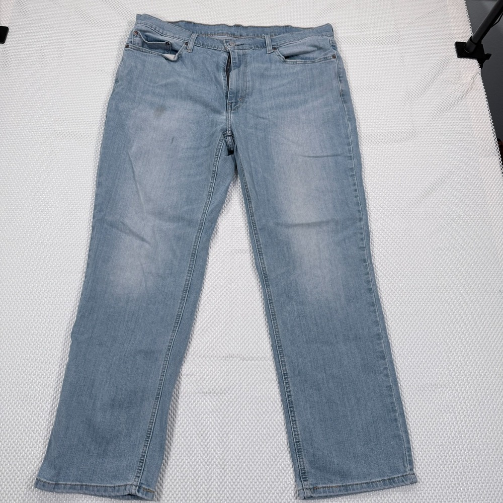 Levi's 541 Athletic Taper Light Wash Blue Jeans Mens 38x32 W38 L32 Stains